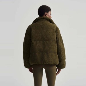 OEM Custom Warm <b>Sherpa</b> Puffer Jacket Cozy and Stylish Outerwear for Winter Comfort and Casual Wear - Product Image 3