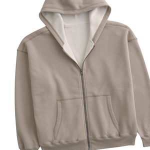 Sweat à capuche zippé kaki pour homme, veste en polaire chaude, streetwear décontracté, sweat à capuche d'hiver pour les sports de plein air et la mode - Product Image 6