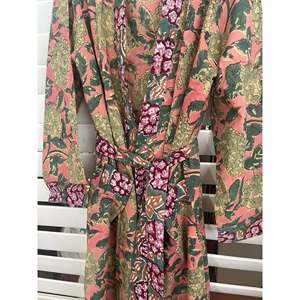 Bata de baño tipo kimono de hortensia otoñal, transpirable, tejida, talla única, con botones y cintura elástica, para el hogar, noche nupcial, Animal - Product Image 2