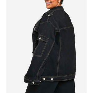 Chaqueta de mezclilla para mujer Vintage Loose Fit Color sólido Manga larga Casual Moda Prendas de abrigo Chaquetas - Product Image 2