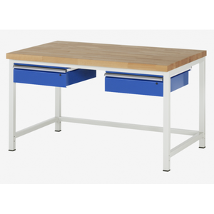 Banco da lavoro regolabile in altezza 8002A1, B1500xT900xH840-1040mm, 2xCassetto-TA - Product Image 1