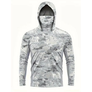 Sudadera con Capucha para Hombre, Cálida, para Pesca al Aire Libre, de Forro Polar, con Botones Personalizados, Manga Larga, Protección Solar UPF 50+, Secado Rápido, Transpirable, OEM - Product Image 1