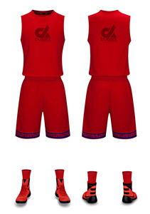 Ensemble de vêtements de sport d'été pour hommes, maillot de basket respirant personnalisé avec logo brodé et sublimé - Product Image 5