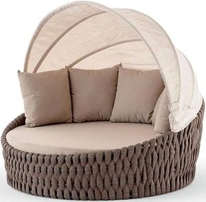 Chaise longue en teck massif de qualité supérieure avec auvent réglable, résistante aux intempéries, pour hôtel, piscine, mobilier d'extérieur - Product Image 2