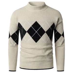 Suéter Argyle transpirable de tendencia superior para hombre, suéter Argyle de logotipo personalizado/color de tarifa al por mayor de alta calidad con las mejores cosas cálidas - Product Image 6