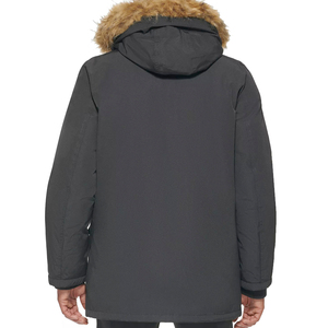 Casual Puffer Long Overcoat Men Woolen Fabric Fox <b>Fur</b> <b>Trim</b> Winter Streetwear Padded Jacket Spandex/Polyester Blend - Product Image 4