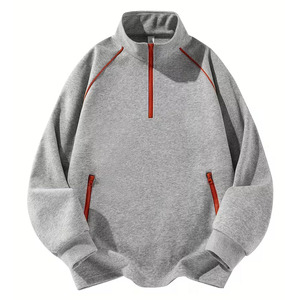 Nueva Sudadera con Cuello Alto y Cremallera para Hombre, de Algodón de Alta Calidad, Sudadera con Capucha y Cuello de Cremallera 1/4 - Product Image 5