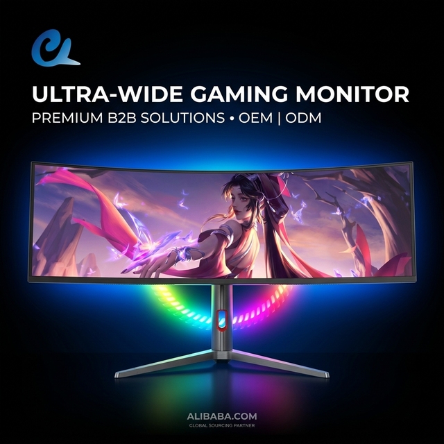 49 Inch Ultrawide Computer Monitor 1500R Curved Screen 144Hz Freesync Professional Workstation Commercial Display