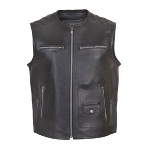 Gilet de moto rouge personnalisé en cuir véritable de grande taille sans manches Club d'équitation gilets de moto pour adultes - Product Image 6