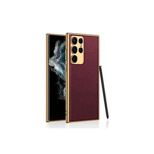 Étui de luxe en similicuir électroplaqué Fusion pour Samsung Galaxy S23 Ultra, coque antichoc fine et élégante, design tendance 11Pro - Product Image 1