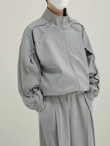 Survêtement à fermeture éclair unisexe, sweat-shirt, fléchettes, printemps, automne, surdimensionné, 2 pièces, polaire technique - Product Image 5