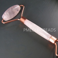 Rouleau facial en quartz rose, pierre naturelle, fournisseur en gros, outil sans aiguille pour le massage du visage, soins de la peau, santé, beauté, sérums