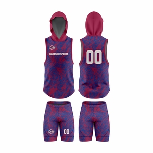Conjunto de Uniforme de Entrenamiento de Fútbol Americano con Capucha para Hombre Adulto 7V7 - Sin Mangas, Transpirable, de Secado Rápido, Talla Grande, Número Personalizado 100% - Product Image 1