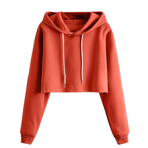 Hot sale 100% Cotton Sport Fitness Cropped Hoodies for Women Jogger Crop <b>Top</b> - Product Image 4