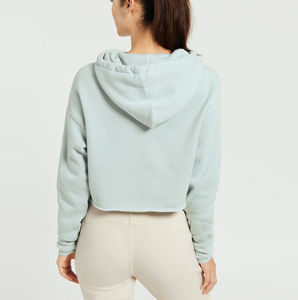 Sudadera Corta de Felpa de Algodón Premium OEM para Mujer, Sudadera Corta Moderna, Top Corto Elegante y Cómodo para Mujer - Product Image 3