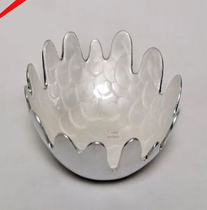 Premium Quality <b>Silver</b> Finished Hammered Design Round Shape Chocolate <b>Bowl</b> - Product Image 5