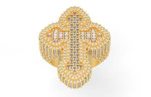 Anillos finos de lujo para hombre, oro de 18 quilates, estilo Hip Hop de moda, Diamante completo, alfabeto redondeado, laboratorio cultivado en hielo, laboratorio VVS para bodas - Product Image 5