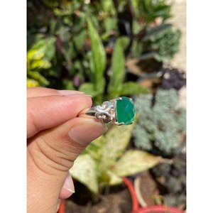 Natural Green Onyx <b>Ring</b> 925 Sterling Silver Handmade Gemstone <b>Ring</b> Wholesale Jewelry Supplier - Product Image 2