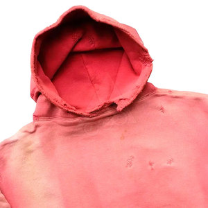 Sudadera con Capucha de Forro Polar para Hombre, Estilo Desgastado, Color Sólido, Teñido Liso, de Secado Rápido, Color Personalizado, Talla Personalizada, Tejido - Product Image 3