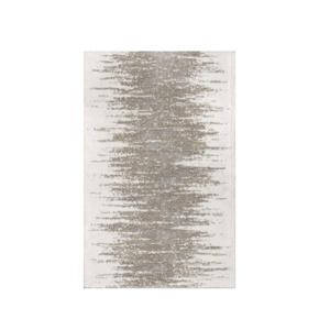 Alfombra de Baño Baykent Lakte Tejida en Jacquard, 60x100 cm, Color Beige Crudo, Hilos Plateados Teñidos, Algodón Reciclado, Certificación OEKO-TEX Standard 100 - Product Image 1