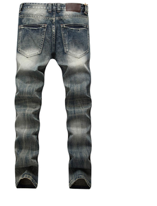<b>Men's</b> Ripped Distressed Destroyed Slim Fit Straight Leg Denim <b>Jeans</b> - Product Image 2