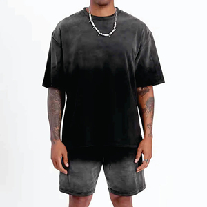 Nouvelle Collection 2026 – Ensemble Décontracté Homme 2 Pièces : T-shirt Épaules Tombantes et Short Assorti – Tenue d'Été - Product Image 1