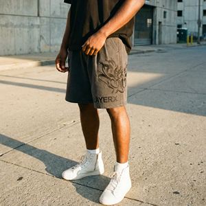 Shorts en molleton de coton pour hommes, poids lourd, écologiques, respirants, streetwear, coupe ample, couleur unie, pantalon de sport décontracté, vente en gros - Product Image 5