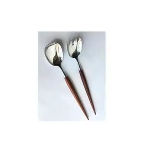 Ensemble d'ustensiles de cuisine de couleur naturelle de passoire d'accessoires de cuisine de couverts en bois de poignée de conception simple - Product Image 5