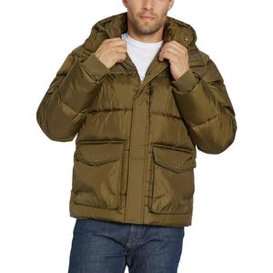 Chaqueta exterior de invierno para hombre con logotipo personalizado brillante y Sudadera con capucha impermeable transpirable y cierre de cremallera a prueba de viento - Product Image 1