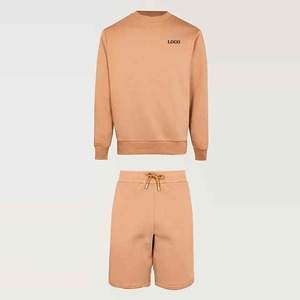 Venta al por mayor de sudaderas cortas para hombre y conjuntos de Jogger logotipo personalizado chándal Unisex 2 piezas chándal conjunto, chándal corto hombres - Product Image 2