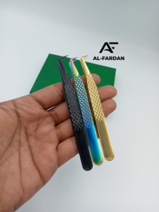 Pince à cils à 90 degrés en acier inoxydable, noir et or, multi-couleurs, de qualité supérieure, durable, top ventes - Product Image 3