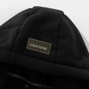 Automne/hiver veste polaire thermique pour hommes 100% polyester à capuche pleine fermeture éclair coupe-vent surdimensionné extérieur - Product Image 1