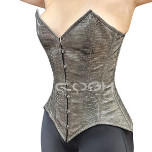 Olive Green Crocodile PVC <b>Corset</b> <b>Body</b> Shaping Overbust Bustier <b>Corsets</b> OEM/ODM Manufacturer | As Per Customer Demand - Product Image 3