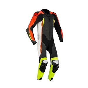 Combinaison de course en cuir une pièce personnalisée pour hommes avec piste de protection du genou pour la course et l'équitation - Product Image 1