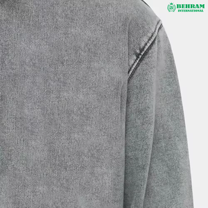 Sweat à capuche basique classique pour homme 2026, délavé à l'acide, avec cordon de serrage, 100 % coton molletonné thermique, style streetwear - Product Image 6