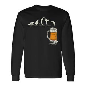 Camiseta de Manga Larga con Temática de Cerveza para el Trabajo y el Ocio, para el Equipo de Trabajo de Lunes a Viernes - Product Image 1