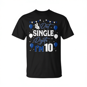 Maglietta Peace con Numero Singolo per Ragazzi di 10 Anni, Celebrazione del 10° Compleanno, Personalizzazione dell'Età, Abbigliamento Promozionale - Product Image 2