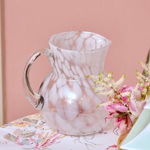 ASSISTANT Pichet à eau en résine de polyester au design classique Texture en résine avec motif tourbillon d'abricot Aqua pour la cuisine Cadeaux de Noël - Product Image 1