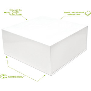 Caja de regalo magnética-Cajas blancas con cierre de tapa a granel, embalaje de cartón de lujo para boutiques, pequeñas empresas, ropa - Product Image 3