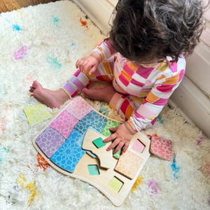 Juguete educativo islámico para niños, Alfombra de oración de madera rompecabezas Color alfombra de oración rompecabezas - Product Image 2