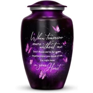 Jarrón funerario decorativo conmemorativo de urna de cremación humana grande hecho a mano con diseño pintado a mano para funerales y monumentos conmemorativos - Product Image 2