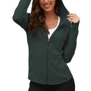 เสื้อมีฮู้ดแบบมีซิปสองกระเป๋าสำหรับผู้หญิงฉลากปักพิมพ์แบบกำหนดเองการสร้างแบรนด์และบรรจุภัณฑ์ส่วนบุคคล - Product Image 1