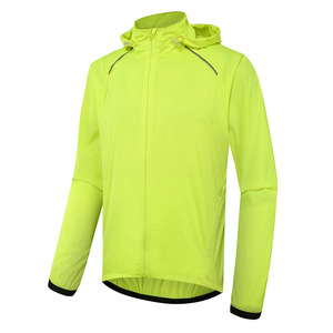 Veste coupe-vent ultra pour homme avec logo personnalisé, vert fluorescent, à capuche, pour sports de plein air, course à pied, entraînement, vestes coupe-vent pour hommes - Product Image 6