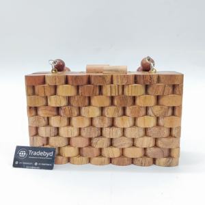 Pochette en bois de style boutique avec chaînes de perles, lanières à perles, sangle amovible, fermeture magnétique, doublure en velours de qualité supérieure pour - Product Image 6