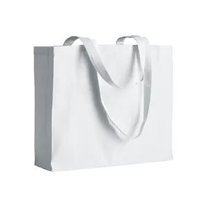 Borsa Tote in Cotone Personalizzata Promozionale con Design a Soffietto e Manici Lunghi - Product Image 1