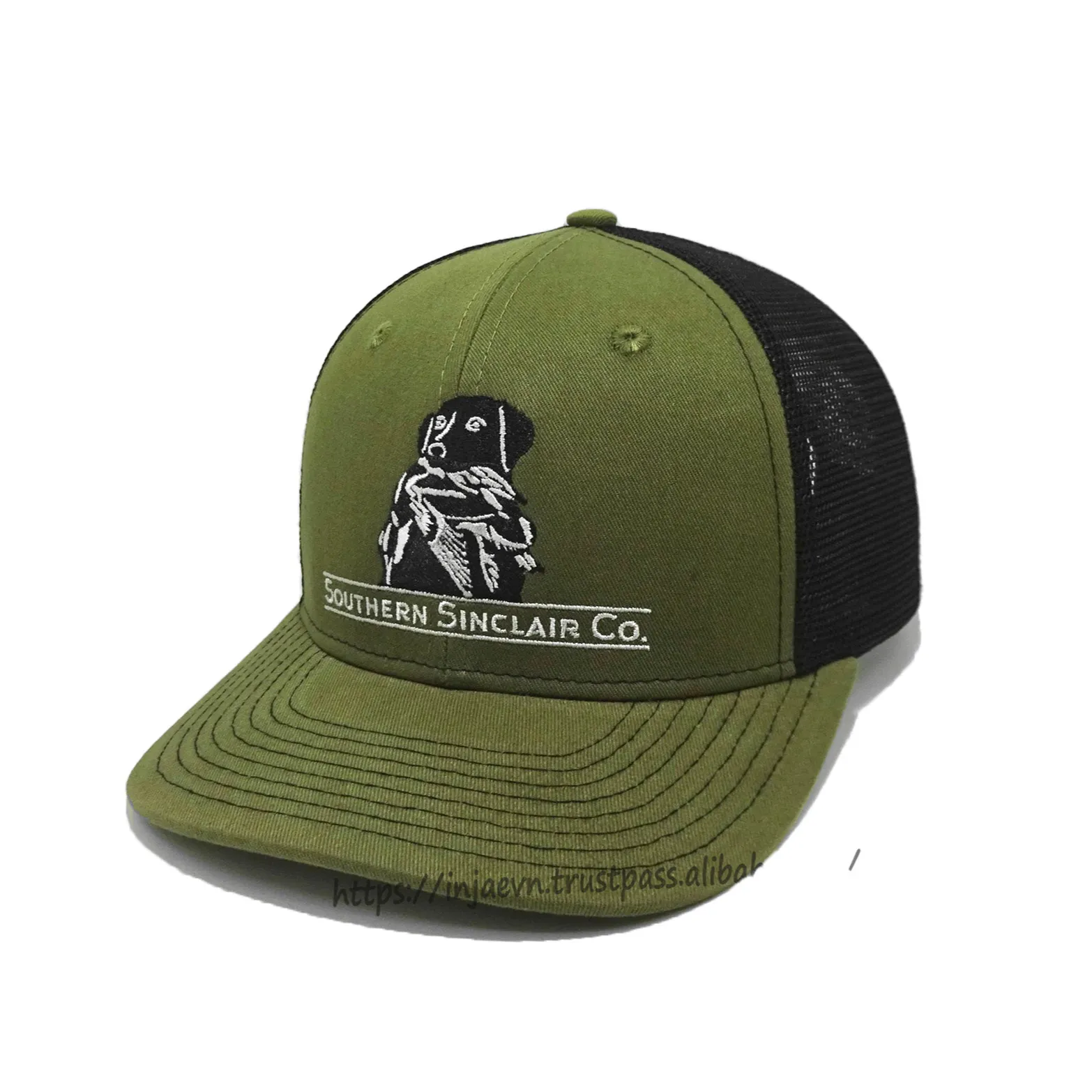 Southern Sinclair topi Trucker bordir pakaian olahraga pria topi Trucker hijau jala Richardson 112 Form dapat disesuaikan luar ruangan