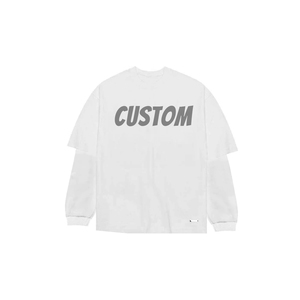 OEM Custom Logo 100% Cotton T Shirt Washed <b>Long</b> Sleeve <b>Tshirt</b> Blank Custom Distressed Tee <b>Long</b> Sleeve Shirts for Men - Product Image 6