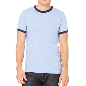 Chemises pour hommes à manches courtes à séchage rapide T-shirt extensible dans 4 sens Ringer Crew Neck T Shirts - Product Image 2