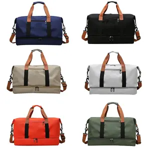 Bolsa de viaje de lujo con impresión de logotipo personalizado Bolsa de lona deportiva de gran capacidad de alta calidad Ideal para gimnasio Viajes al aire libre - Product Image 4