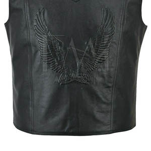 Chaleco de cuero para hombre de estilo occidental estándar de alta calidad con tamaño personalizado con chaleco de lados con cordones trenzados - Product Image 6